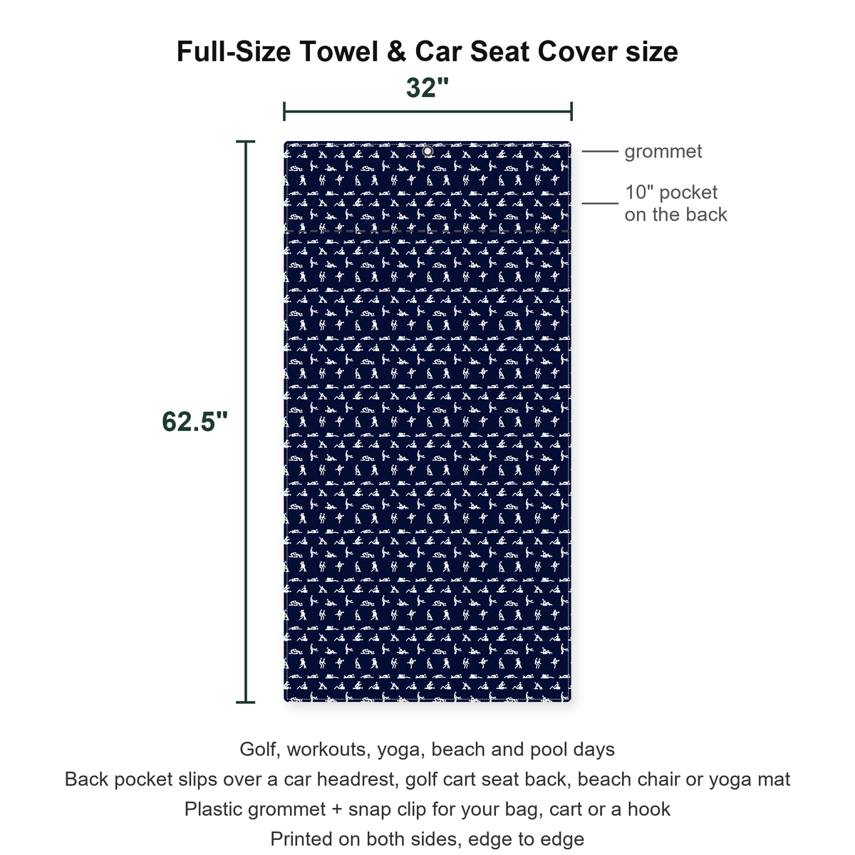 S-e-x Ed. Full-Size Towel & Car Seat Cover - Size Chart