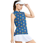 Duck Hook-Women Sleeveless Polo Shirt-Gerbera Prints