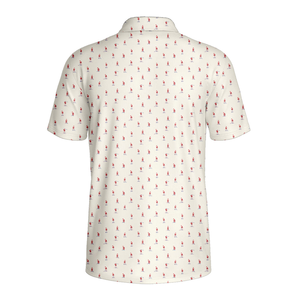 Santa’s Back Nine Polo Shirt For Men - Back