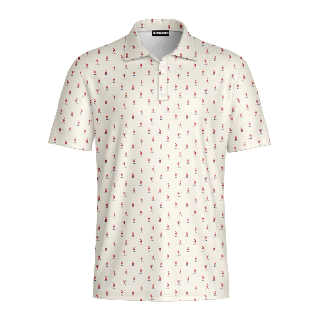 Santa’s Back Nine Polo Shirt For Men - Front
