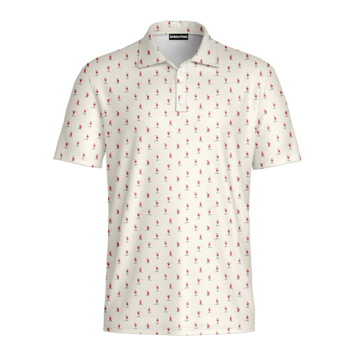 Santa’s Back Nine Polo Shirt For Men - Front
