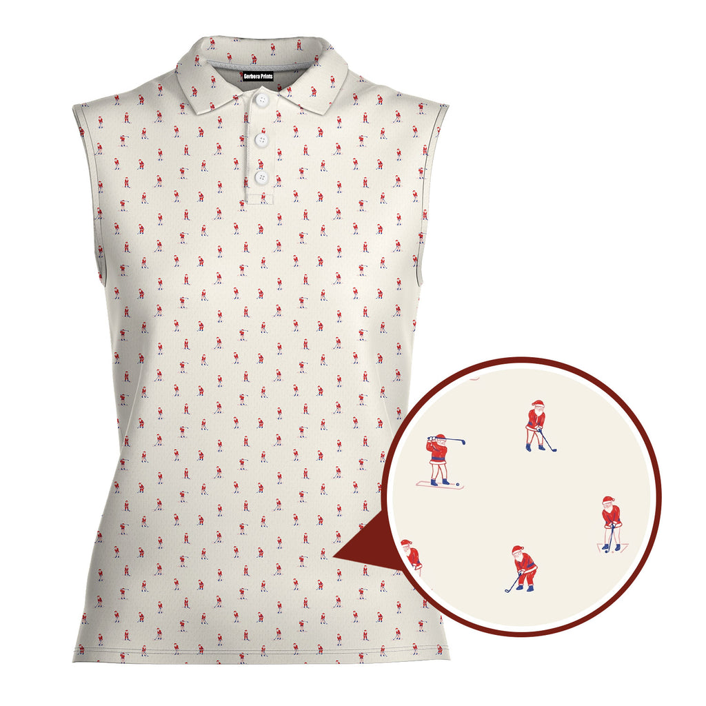 Santa’s Back Nine Women Sleeveless Polo Shirt - 1