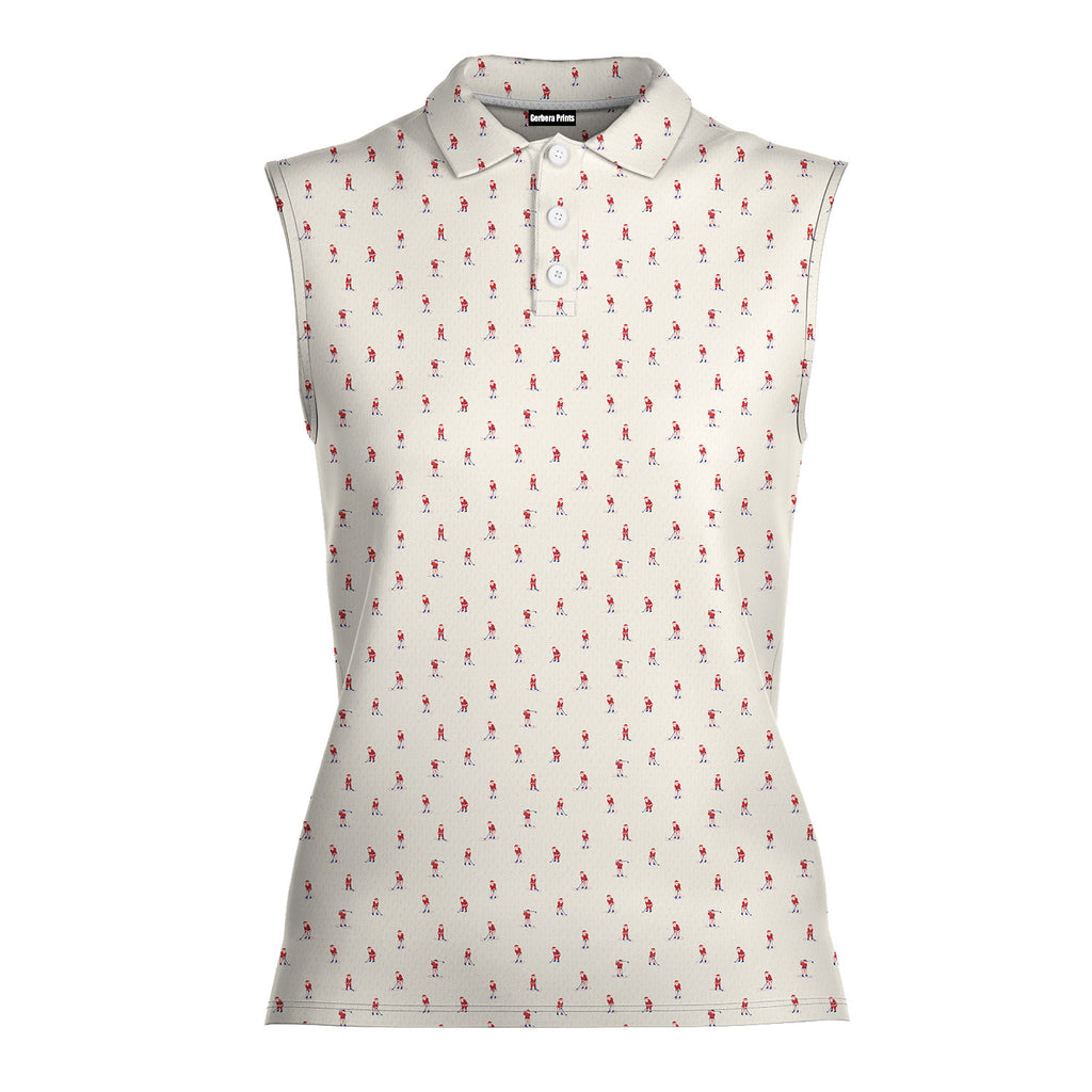 Santa’s Back Nine Women Sleeveless Polo Shirt - 2