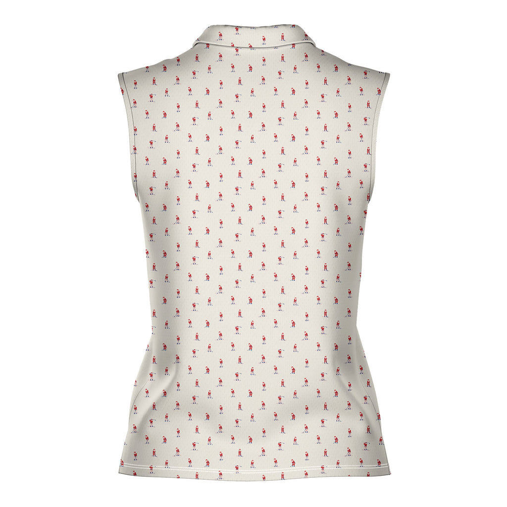 Santa’s Back Nine Women Sleeveless Polo Shirt - 3