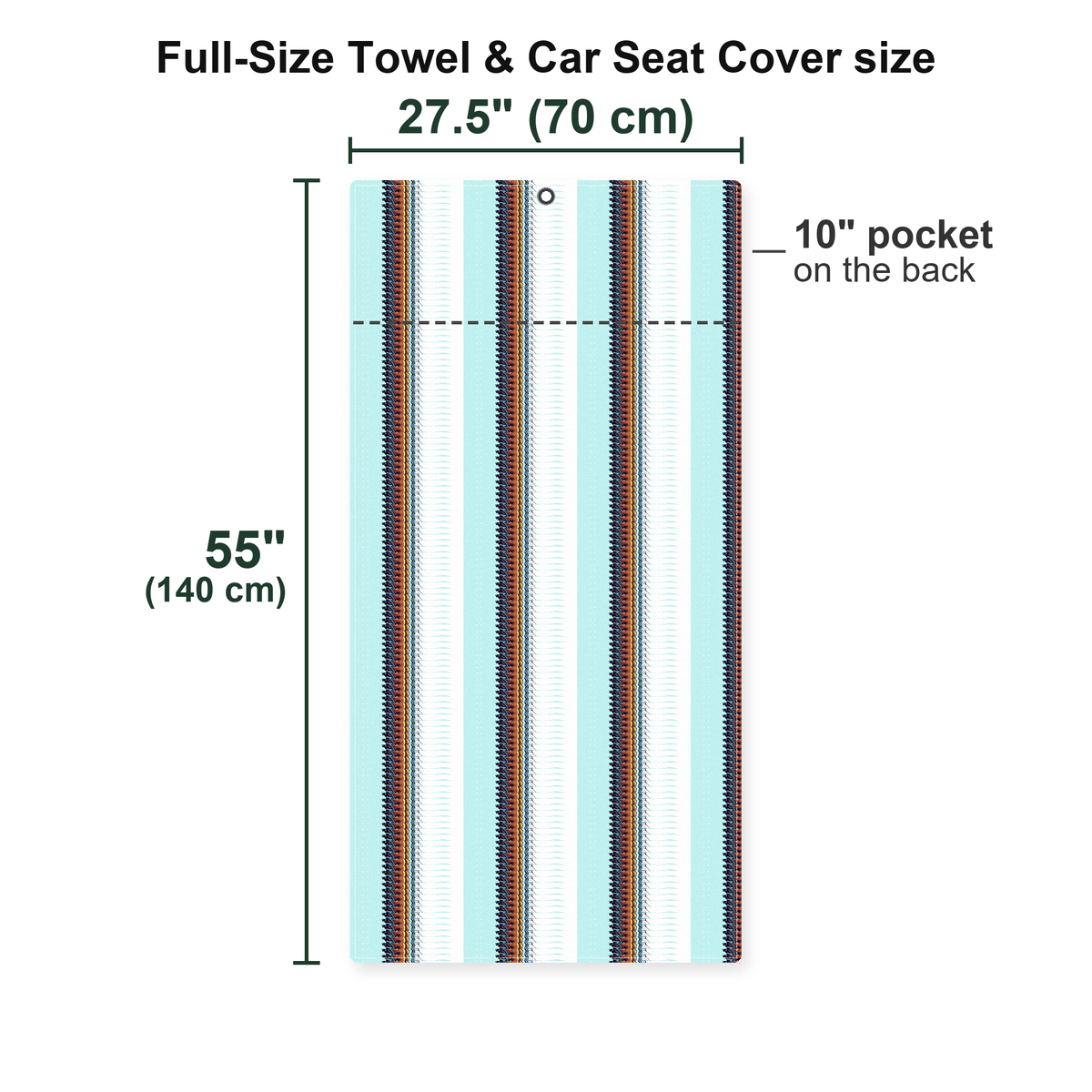 Sasquatch Bigfoot Full-Size Towel & Car Seat Cover - Size Chart