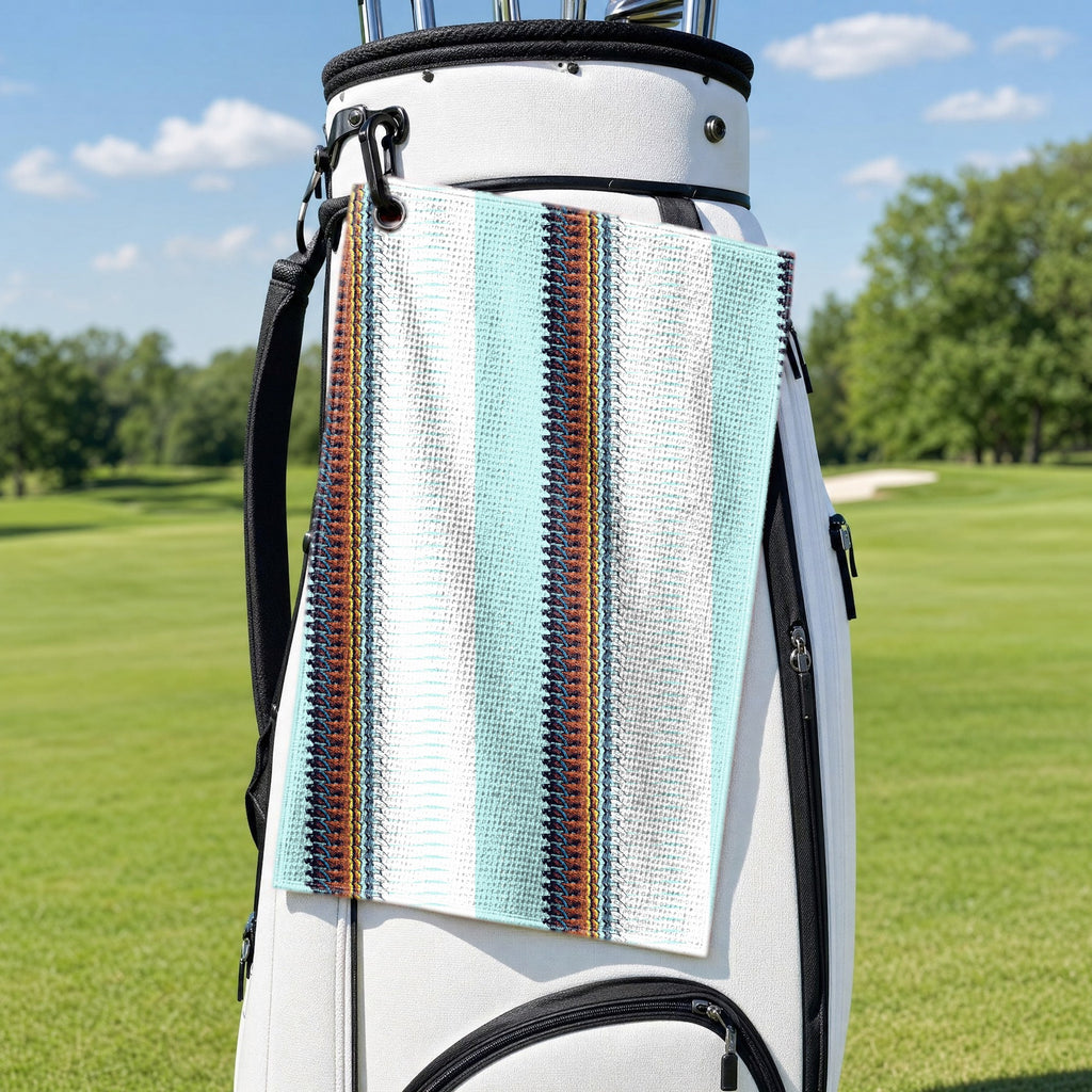 Sasquatch Bigfoot Golf Towel - Hanging on a Golf Bag