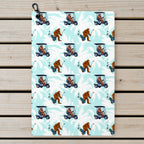 Sasquatch Bigfoot Golf Towel - Laid Flat