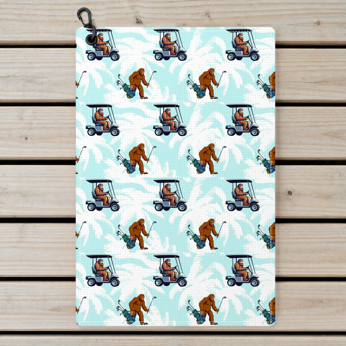 Sasquatch Bigfoot Golf Towel - Laid Flat