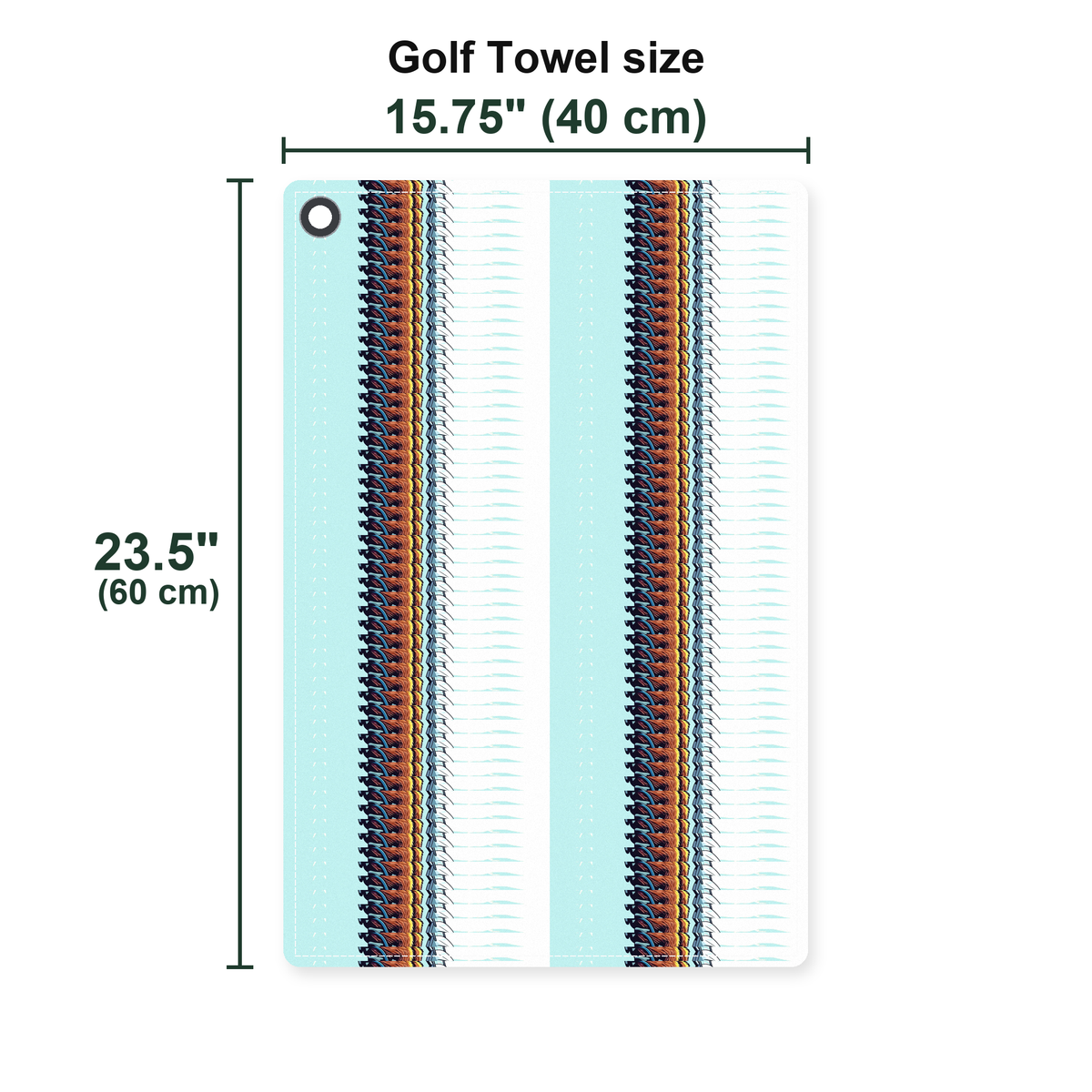 Sasquatch Bigfoot Golf Towel - Size Chart
