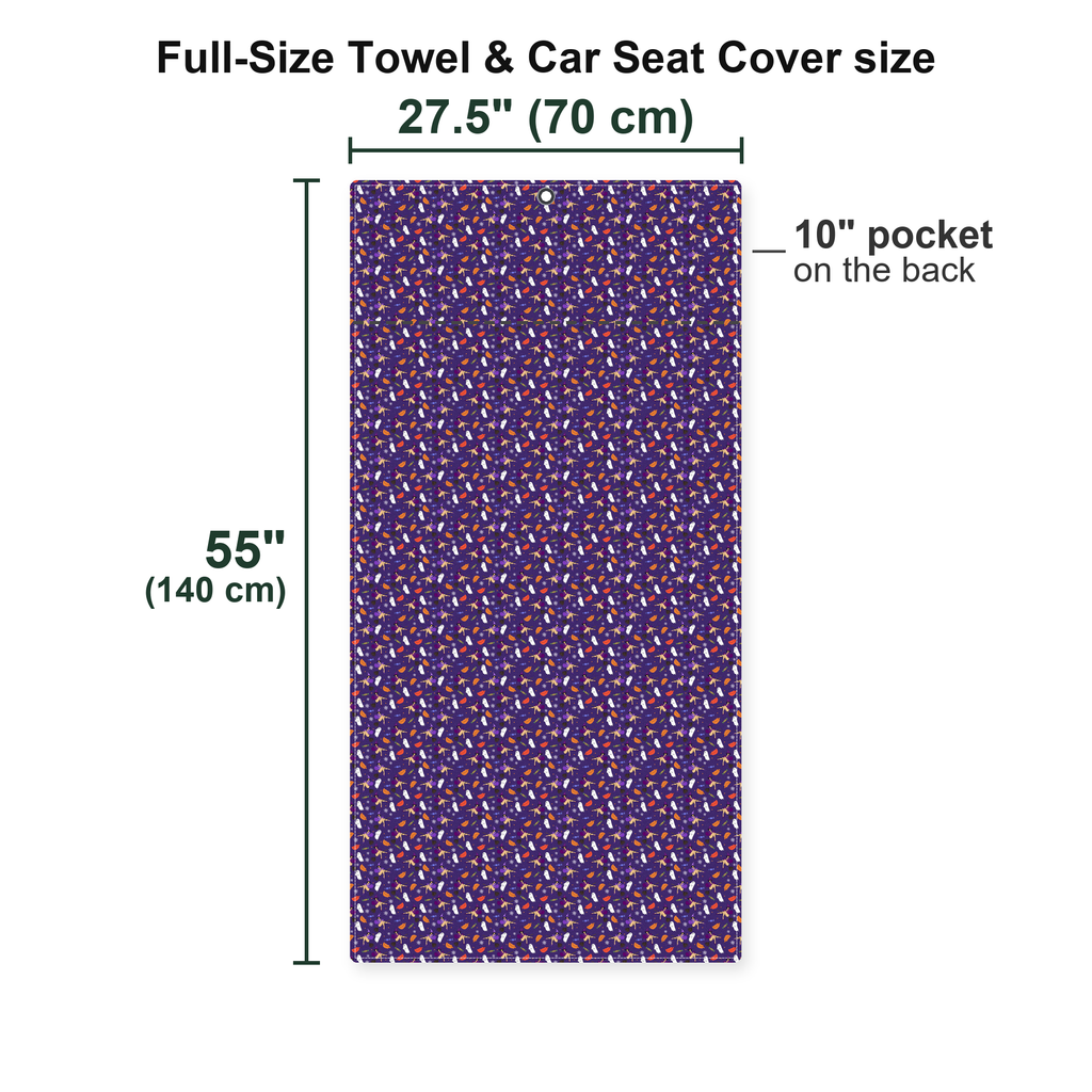 Seductive Witch Full-Size Towel & Car Seat Cover - Size Chart