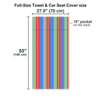 Shaken, Not Stirred Martini Full-Size Towel & Car Seat Cover - Size Chart