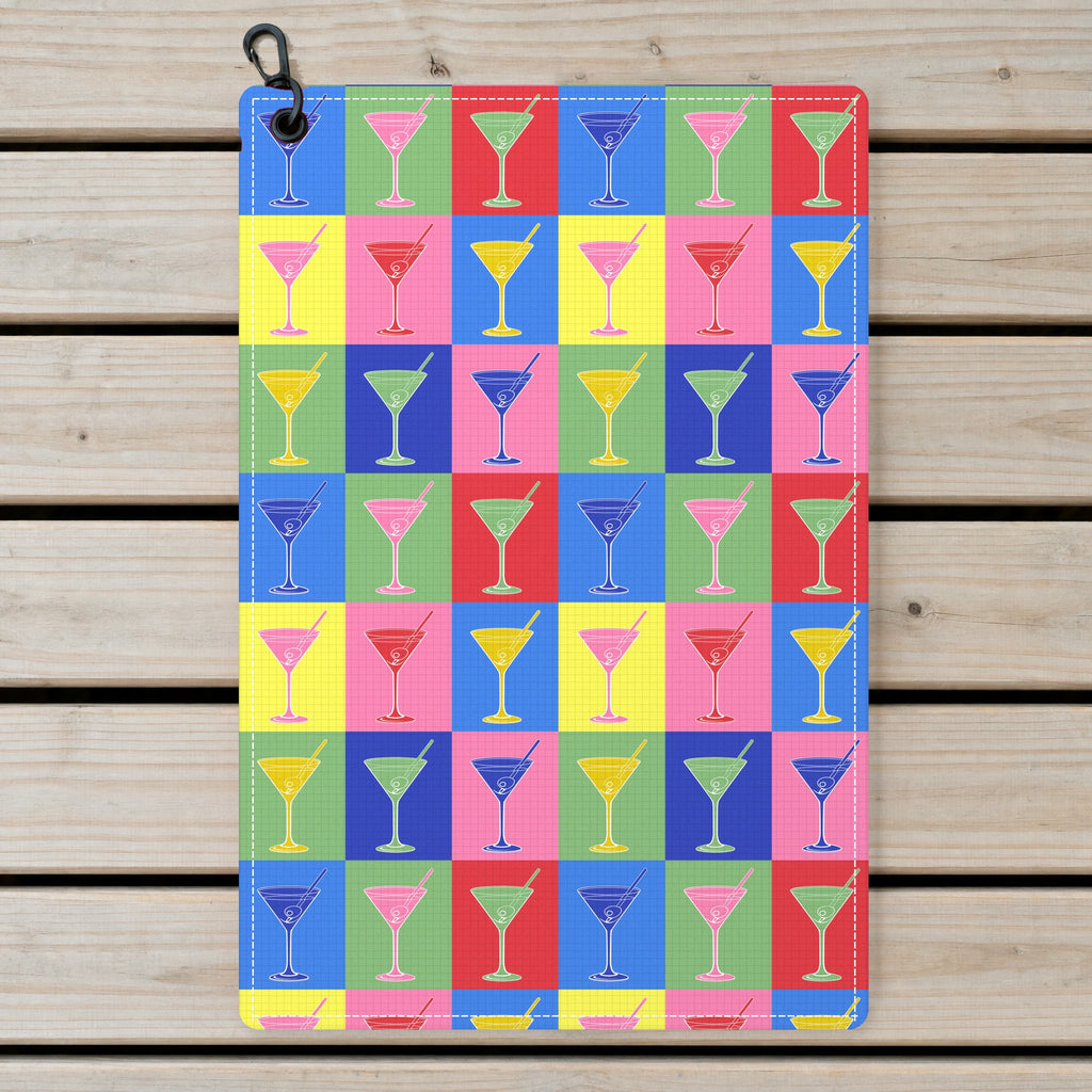 Shaken, Not Stirred Martini Golf Towel - Laid Flat