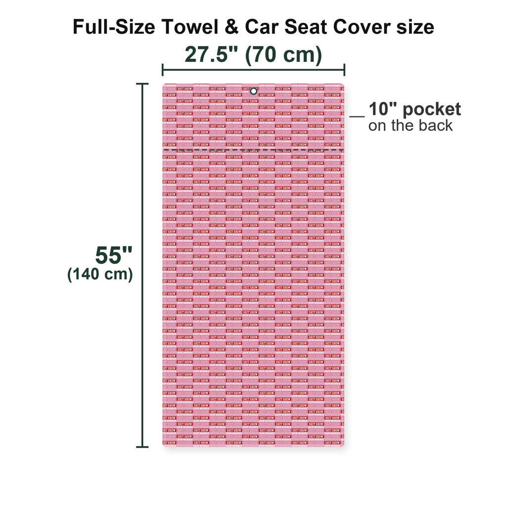 Shiet Show Crew Member Full-Size Towel & Car Seat Cover - Size Chart