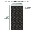Skeleton Bunny Full-Size Towel & Car Seat Cover - Size Chart