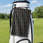 Skeleton Bunny Golf Towel - Hanging on a Golf Bag
