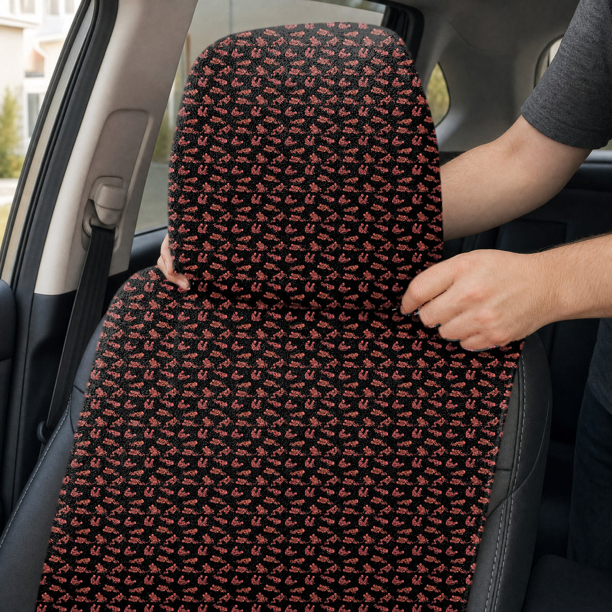 Skeleton Endless Love Full-Size Towel & Car Seat Cover - Headrest Pocket