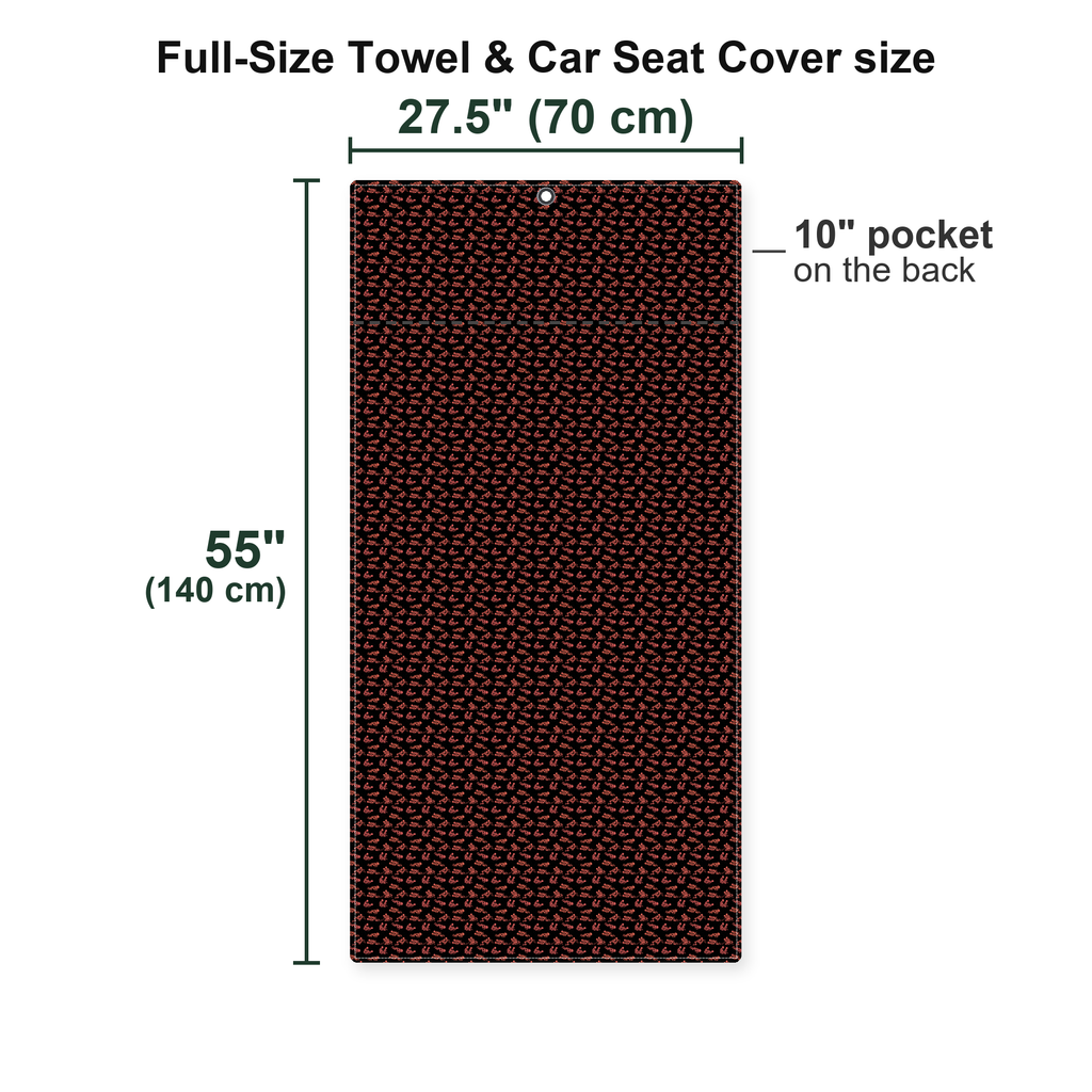 Skeleton Endless Love Full-Size Towel & Car Seat Cover - Size Chart