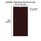 Skeleton Endless Love Full-Size Towel & Car Seat Cover - Size Chart