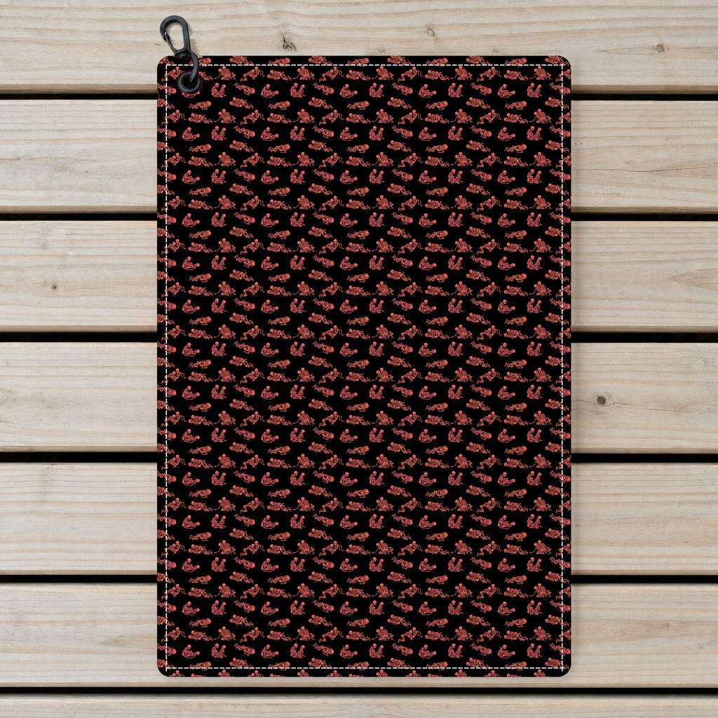Skeleton Endless Love Golf Towel - Laid Flat