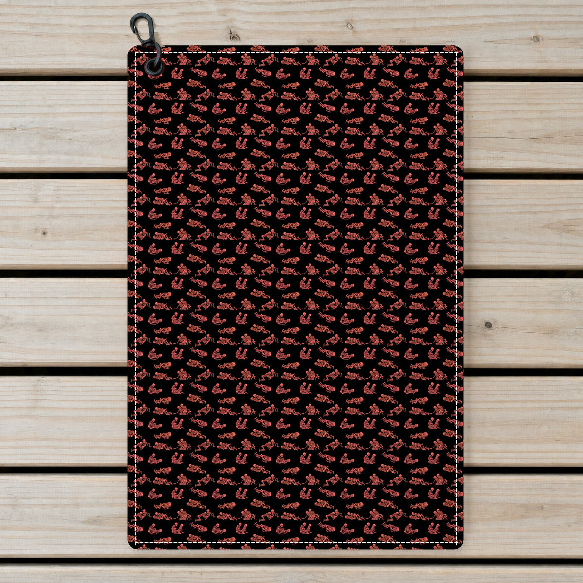 Skeleton Endless Love Golf Towel - Laid Flat