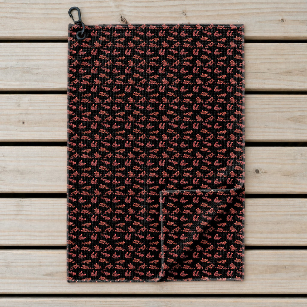 Skeleton Endless Love Golf Towel - Laid Flat