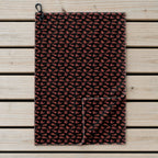 Skeleton Endless Love Golf Towel - Laid Flat