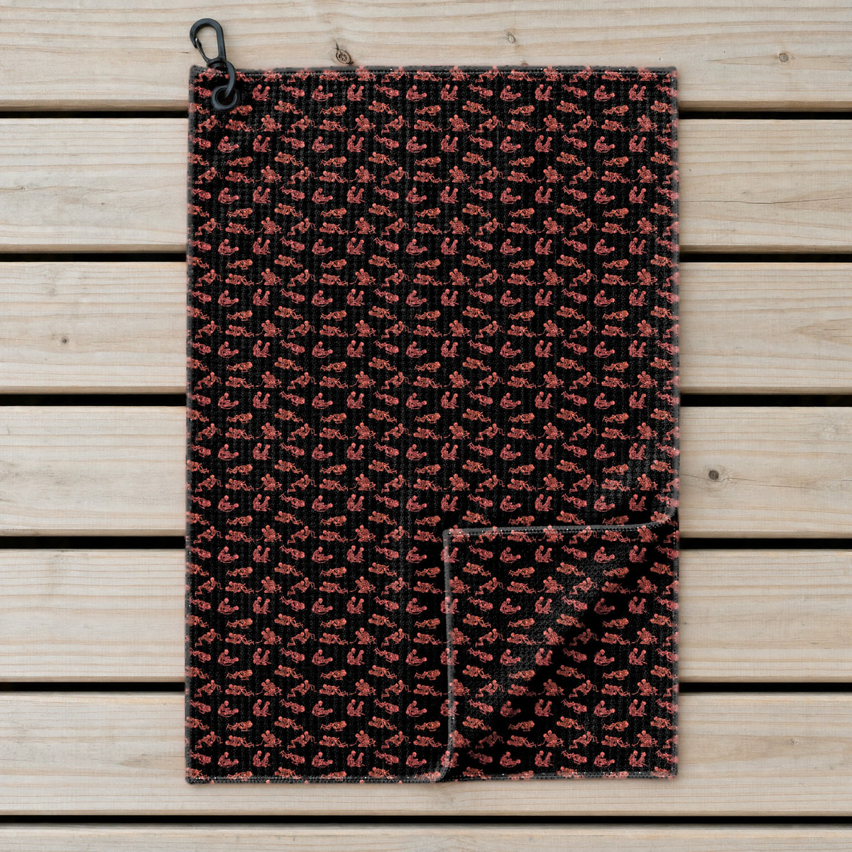 Skeleton Endless Love Golf Towel - Laid Flat