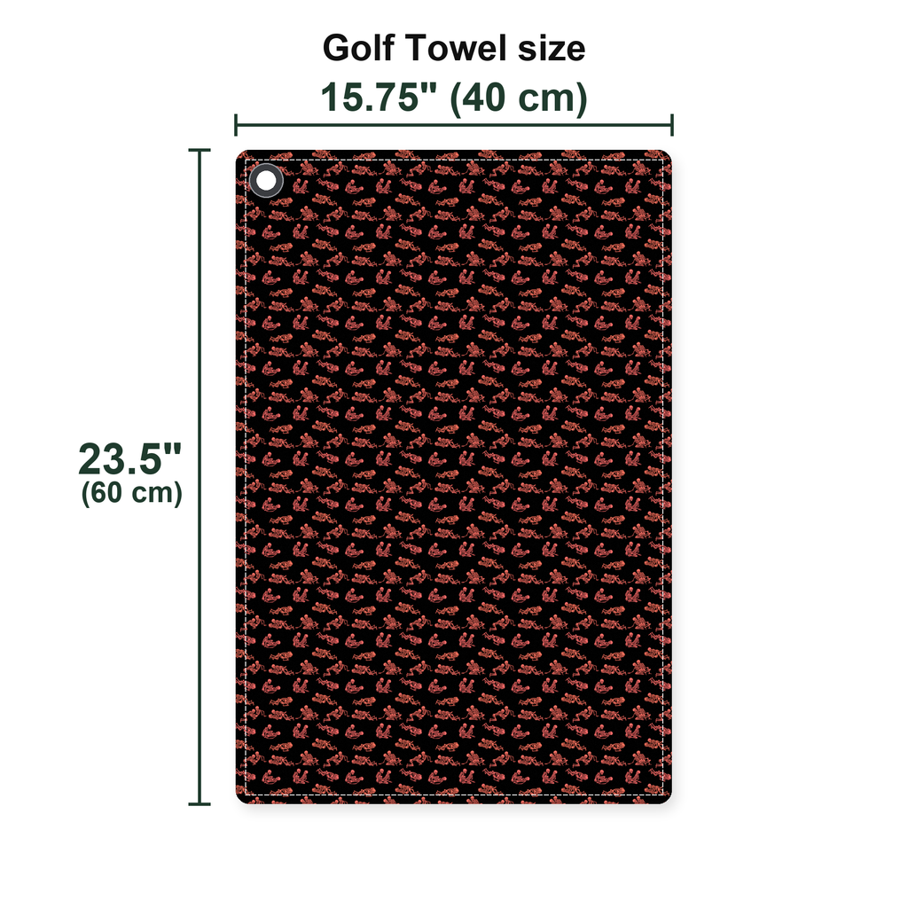 Skeleton Endless Love Golf Towel - Size Chart