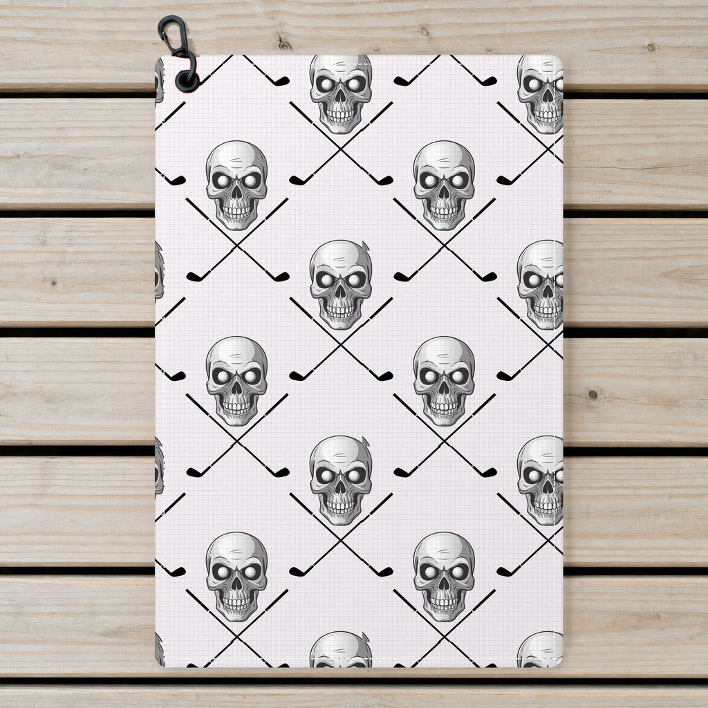 Skull Golf Golf Towel - Laid Flat