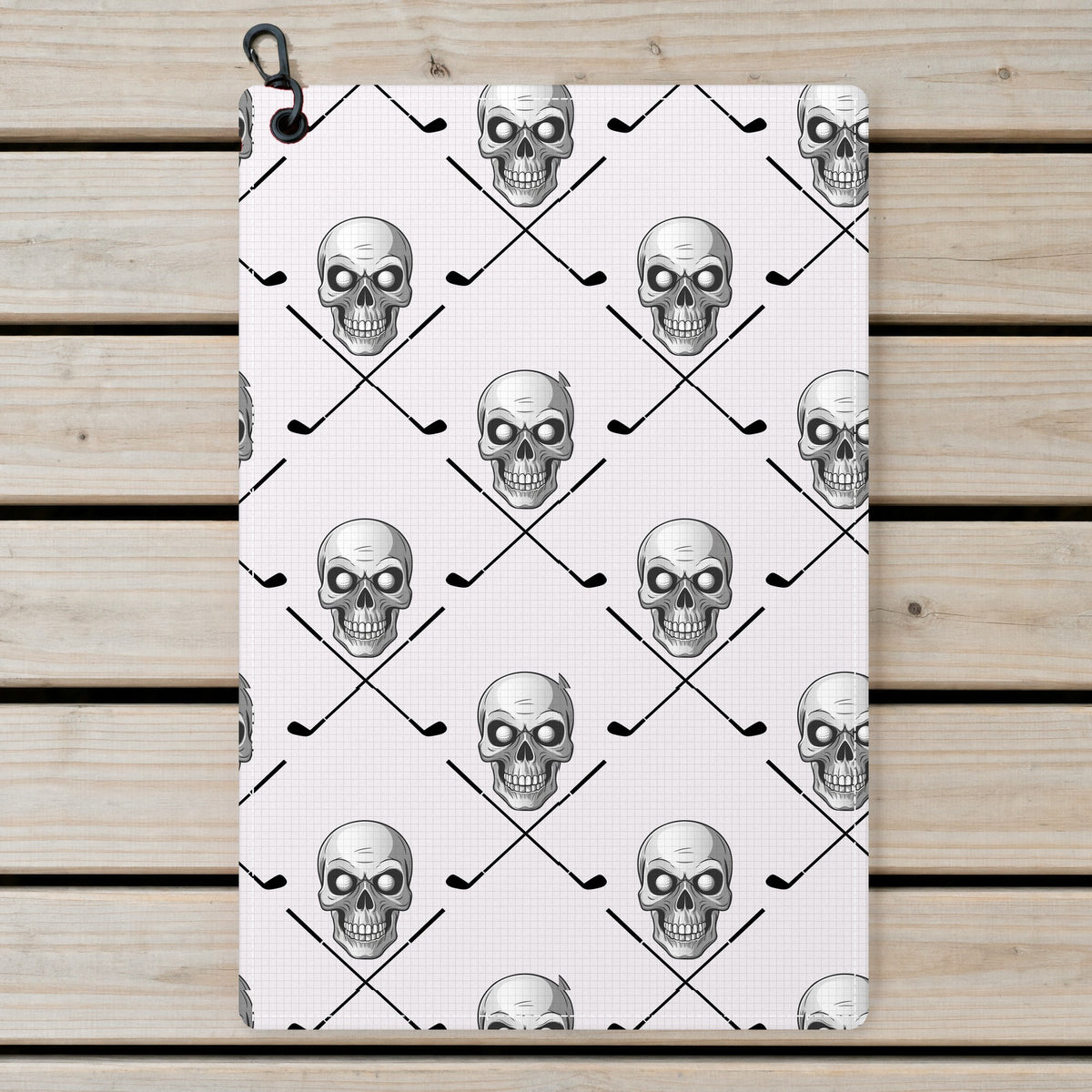 Skull Golf Golf Towel - Laid Flat