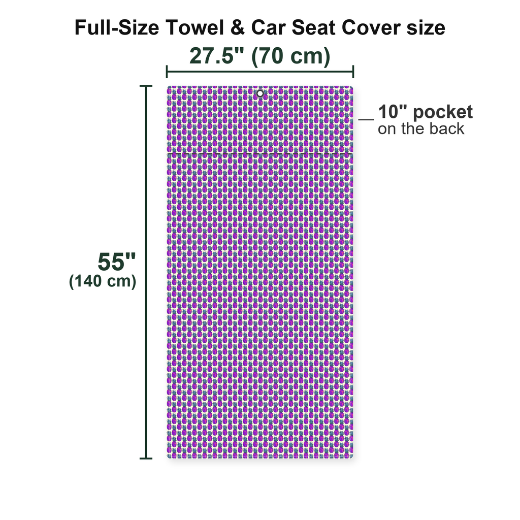 Slutty Pineapple Full-Size Towel & Car Seat Cover - Size Chart