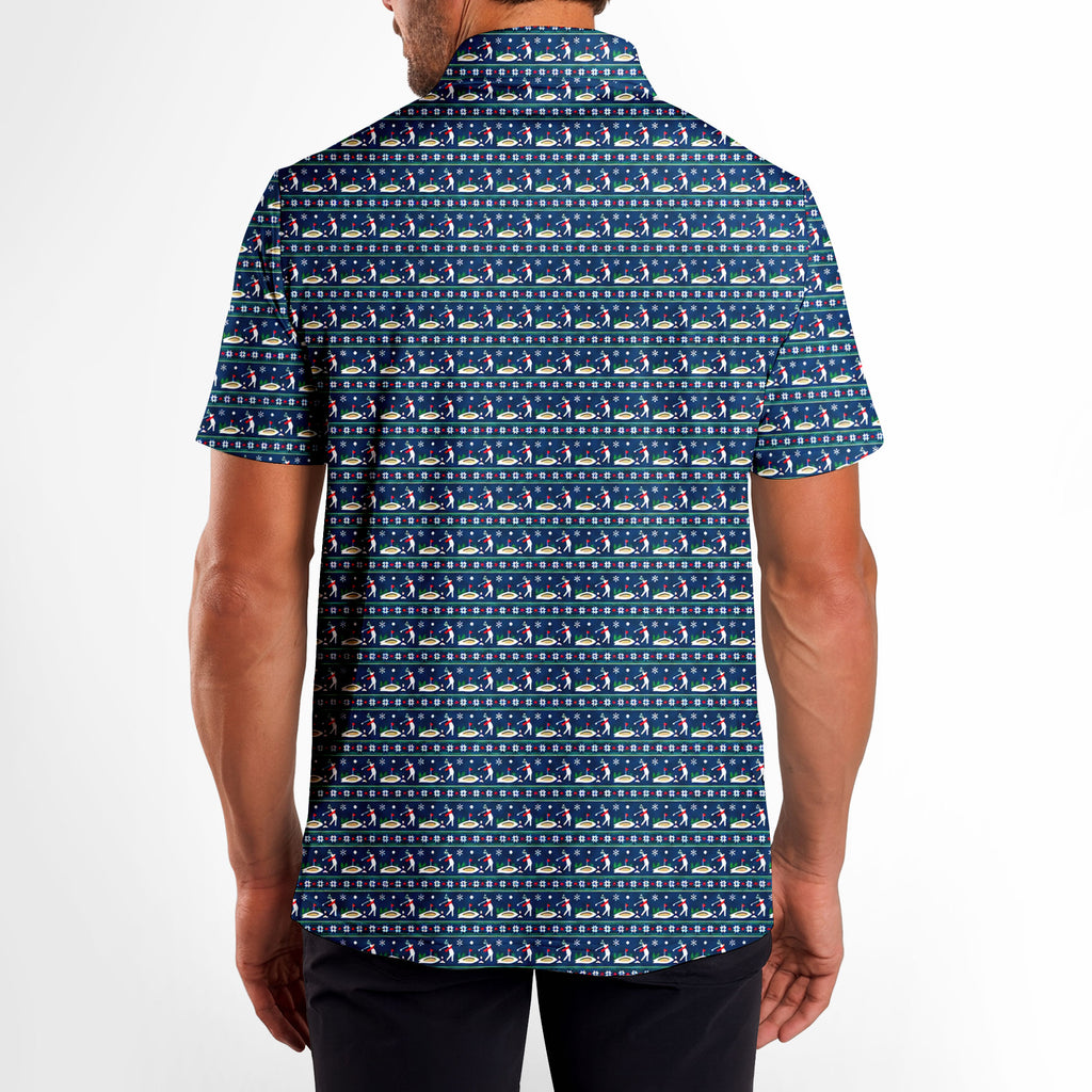 Snowdrift Slice Polo Shirt For Men - Model Back