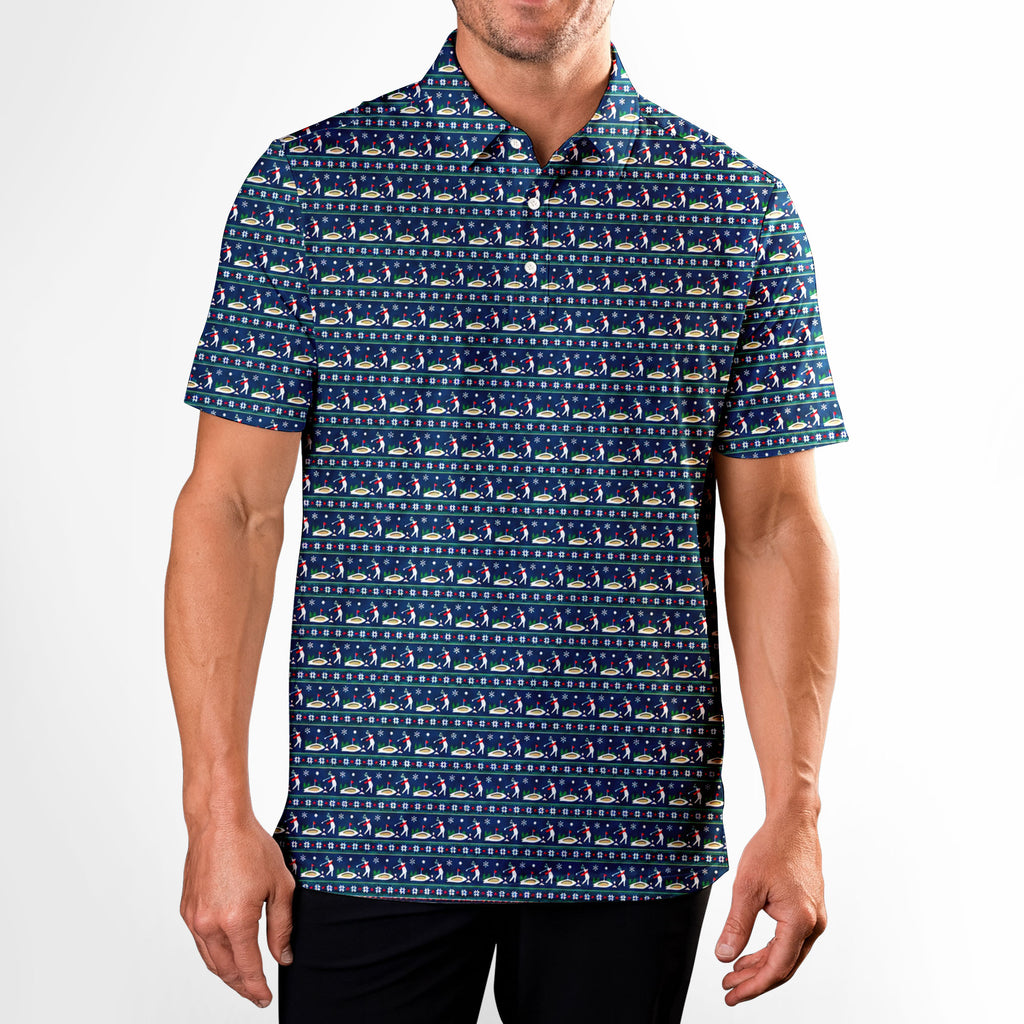 Snowdrift Slice Polo Shirt For Men - Model Front