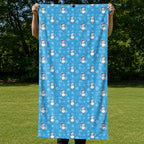 Snowman Golf Full-Size Towel & Car Seat Cover - Held Open