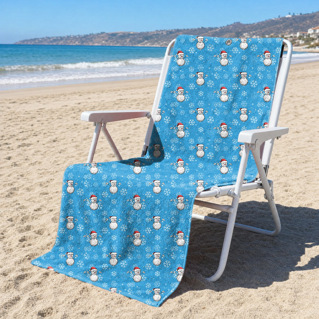 Snowman Golf Full-Size Towel & Car Seat Cover - On a Beach Chair