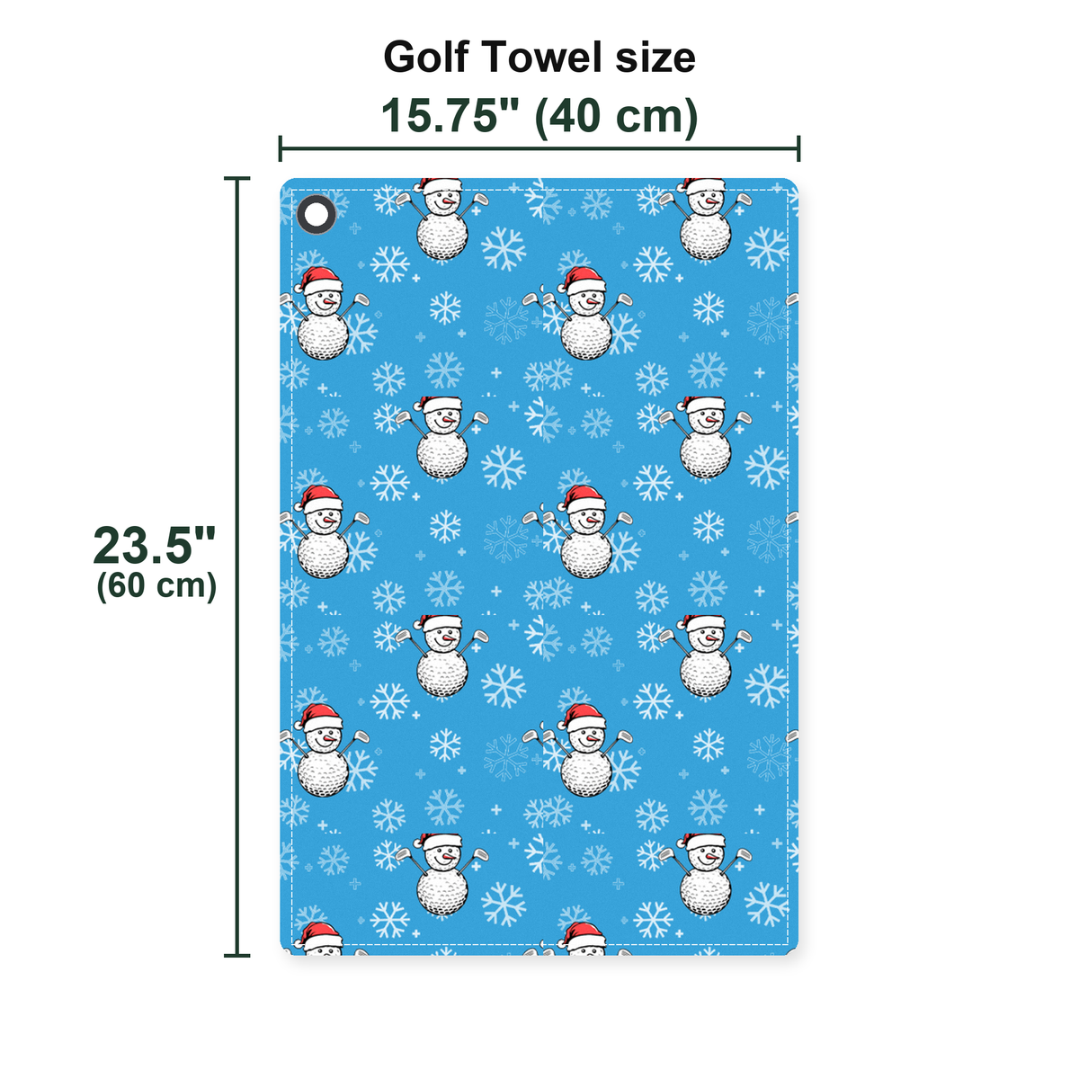 Snowman Golf Golf Towel - Size Chart