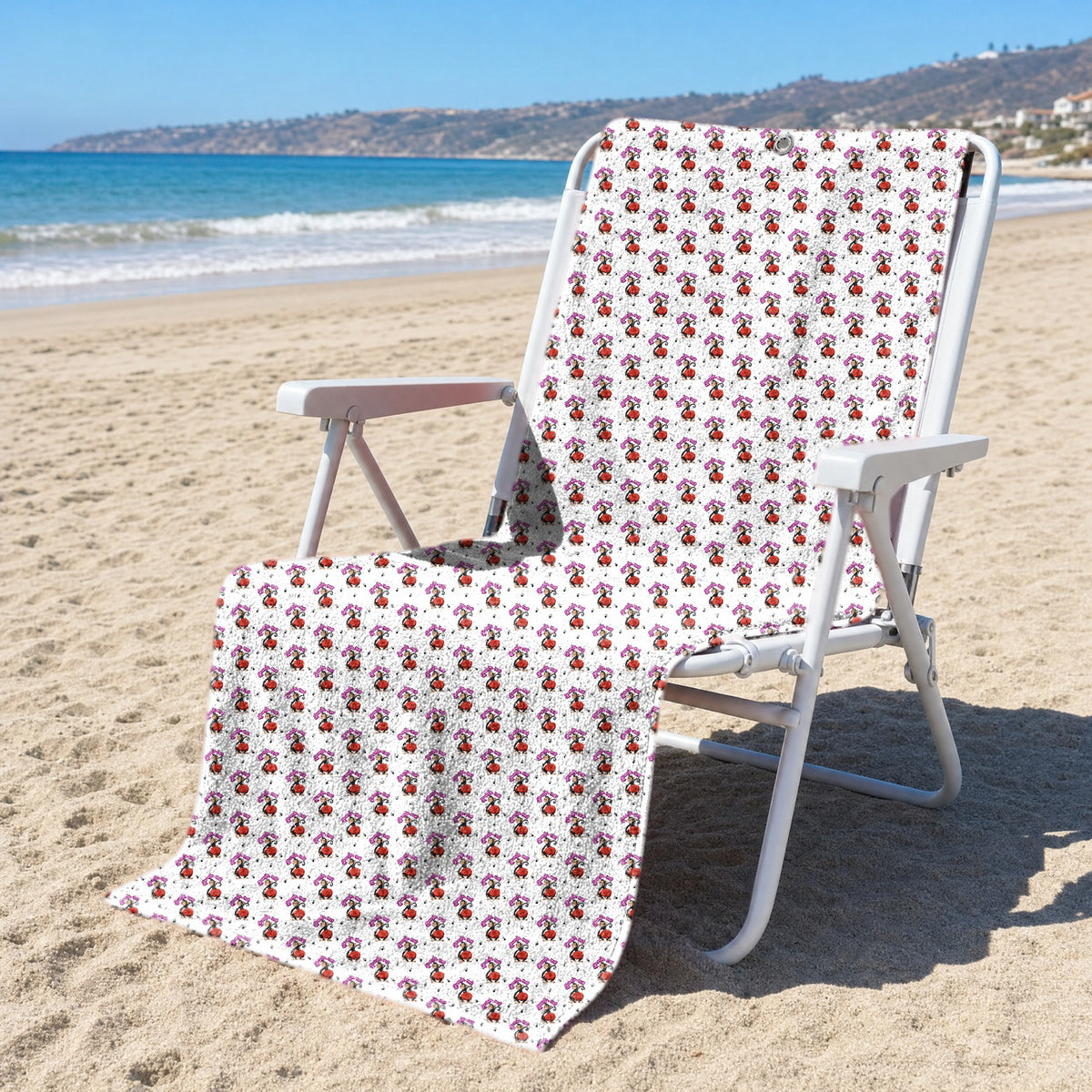 Spank The Monkey Full-Size Towel & Car Seat Cover - On a Beach Chair