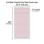 Spank The Monkey Full-Size Towel & Car Seat Cover - Size Chart