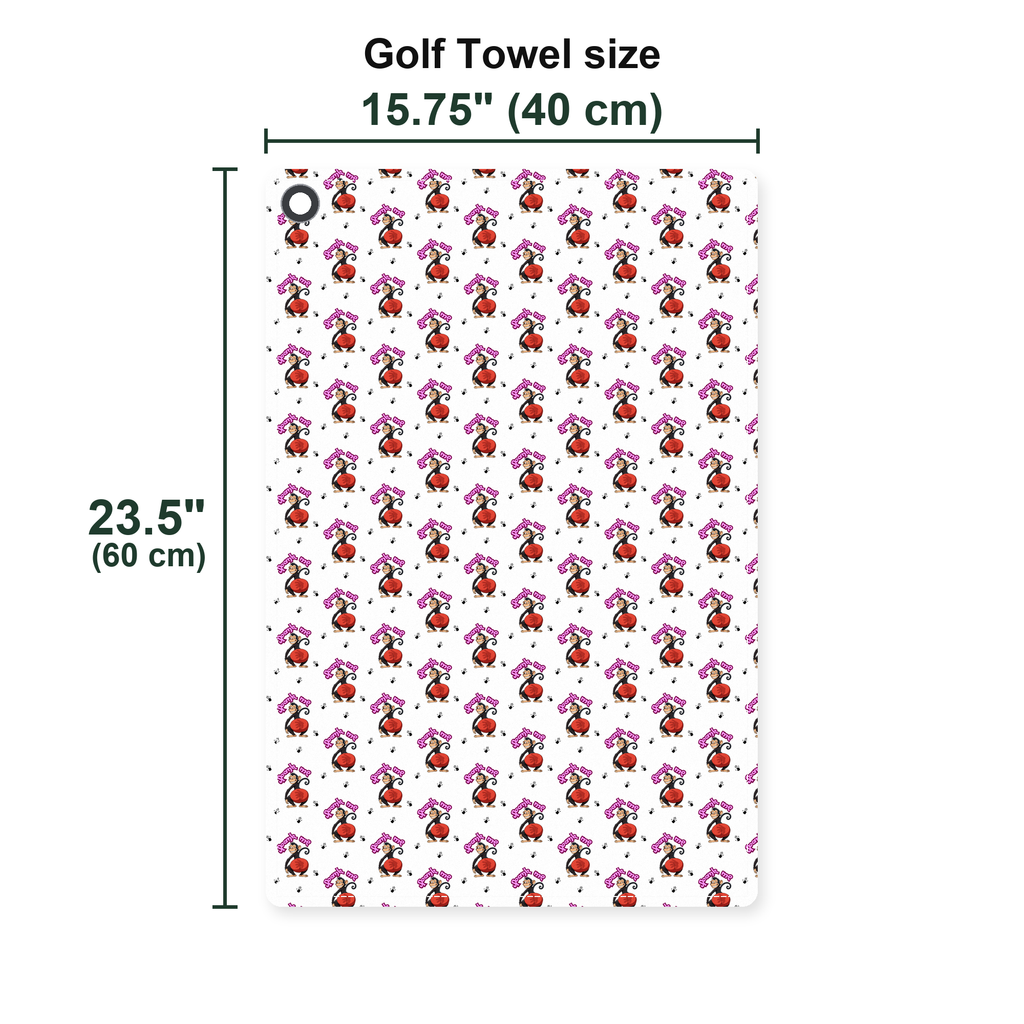 Spank The Monkey Golf Towel - Size Chart