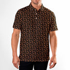 Spooky Sips Polo Shirt For Men - M-BLACK-F