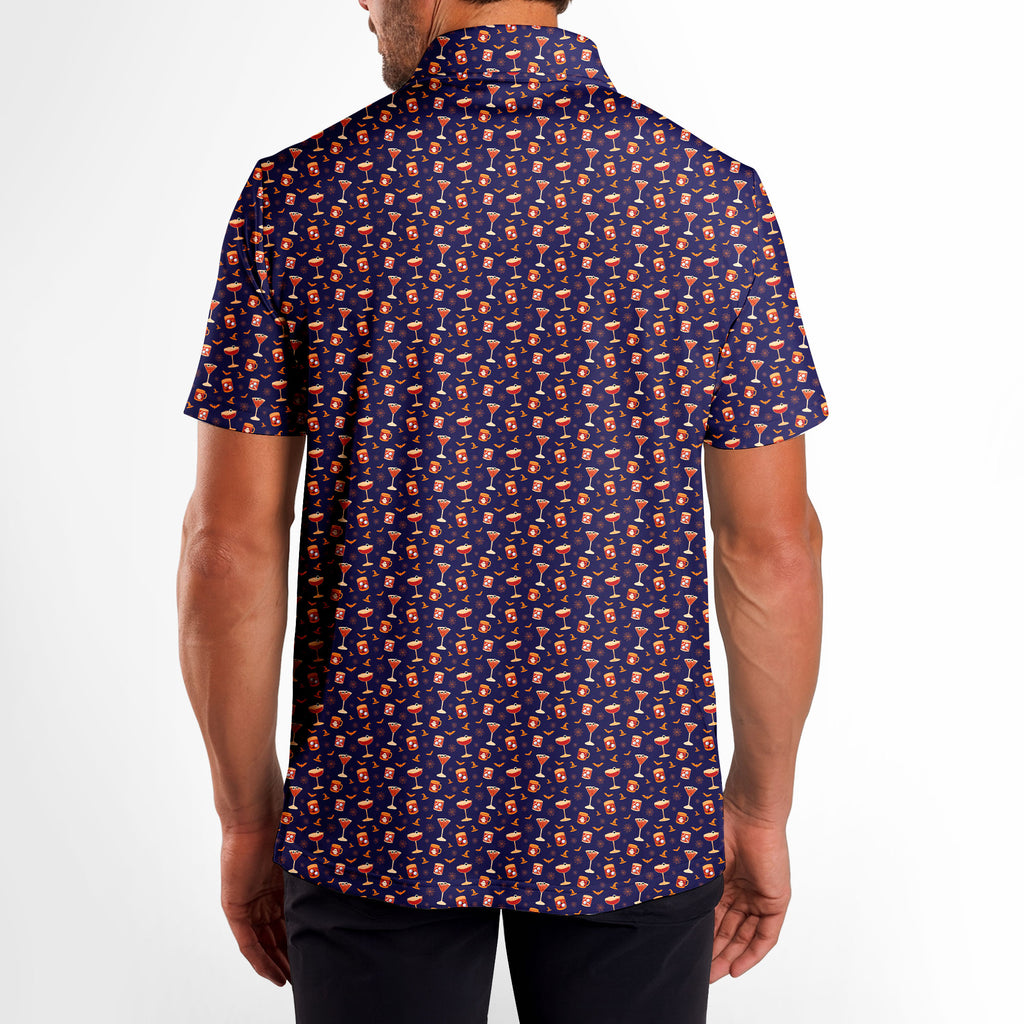 Spooky Sips Polo Shirt For Men - PURPLE-M-B