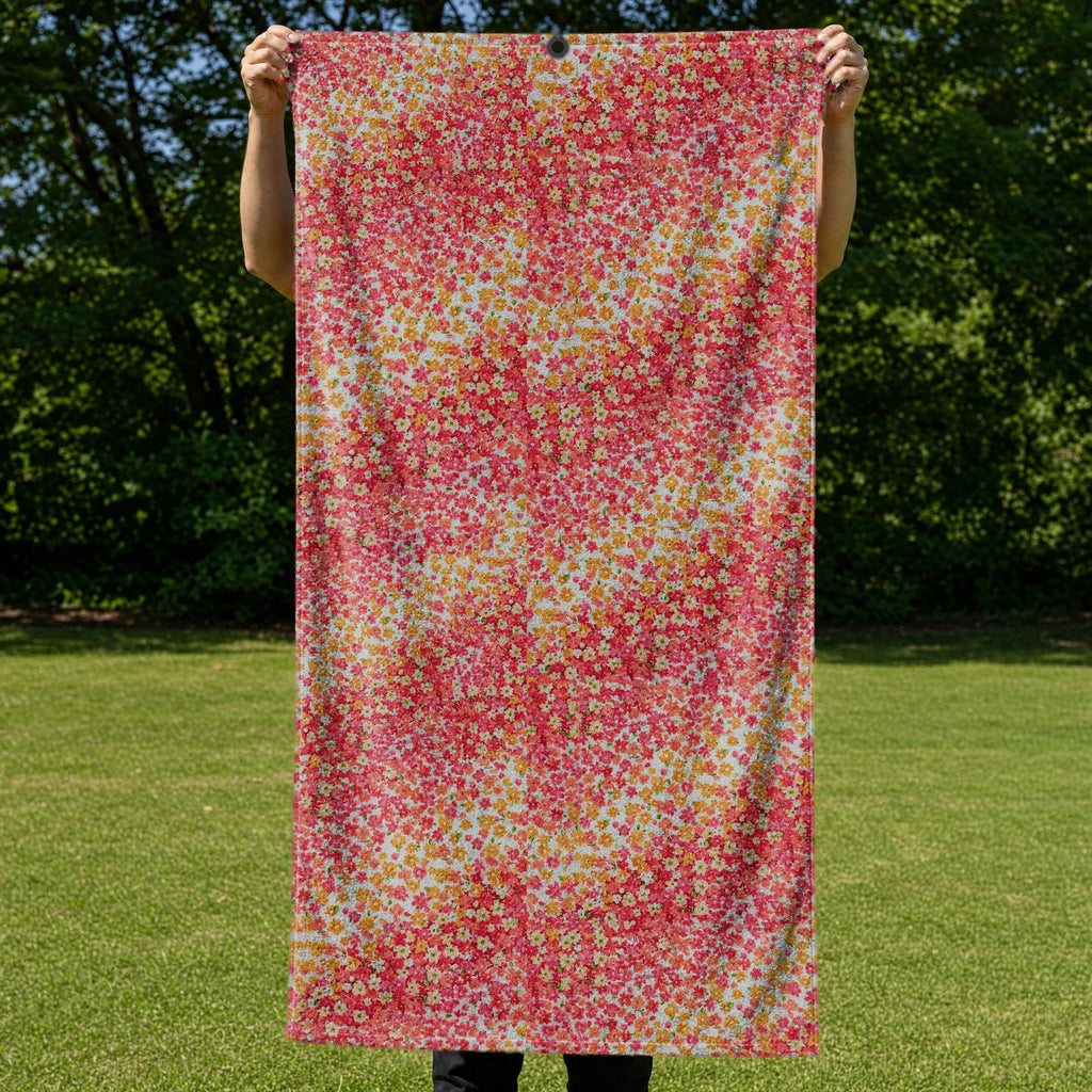 Spring Floral Full-Size Towel & Car Seat Cover - Held Open
