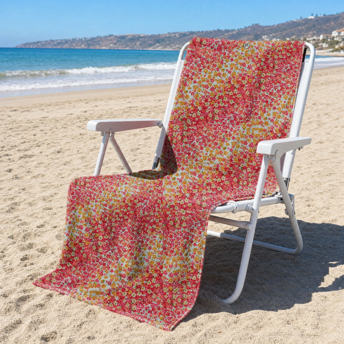 Spring Floral Full-Size Towel & Car Seat Cover - On a Beach Chair