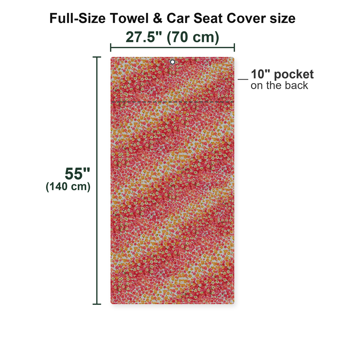Spring Floral Full-Size Towel & Car Seat Cover - Size Chart