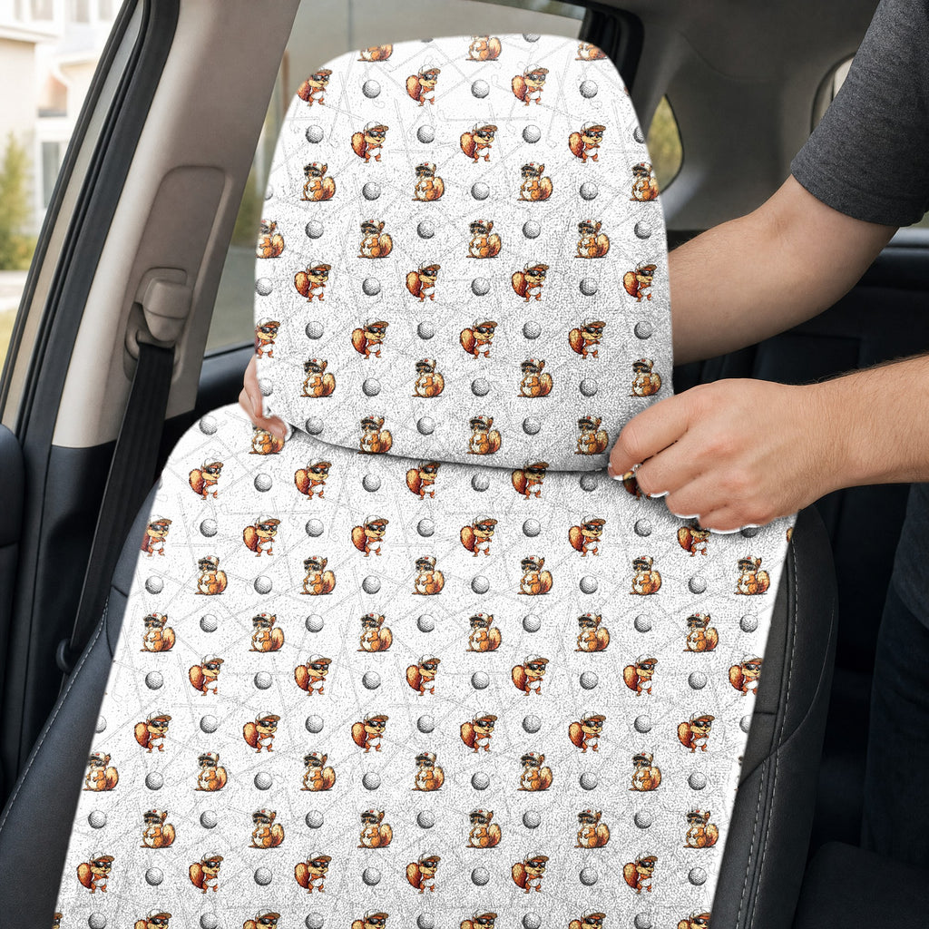 Squirrel Full-Size Towel & Car Seat Cover - Headrest Pocket