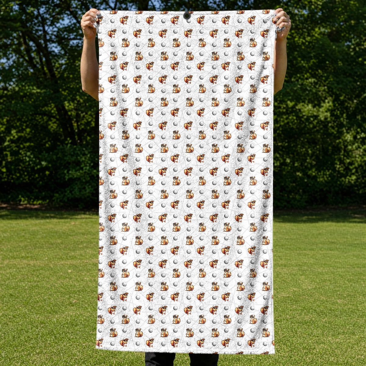 Squirrel Full-Size Towel & Car Seat Cover - Held Open