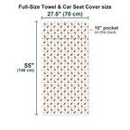 Squirrel Full-Size Towel & Car Seat Cover - Size Chart