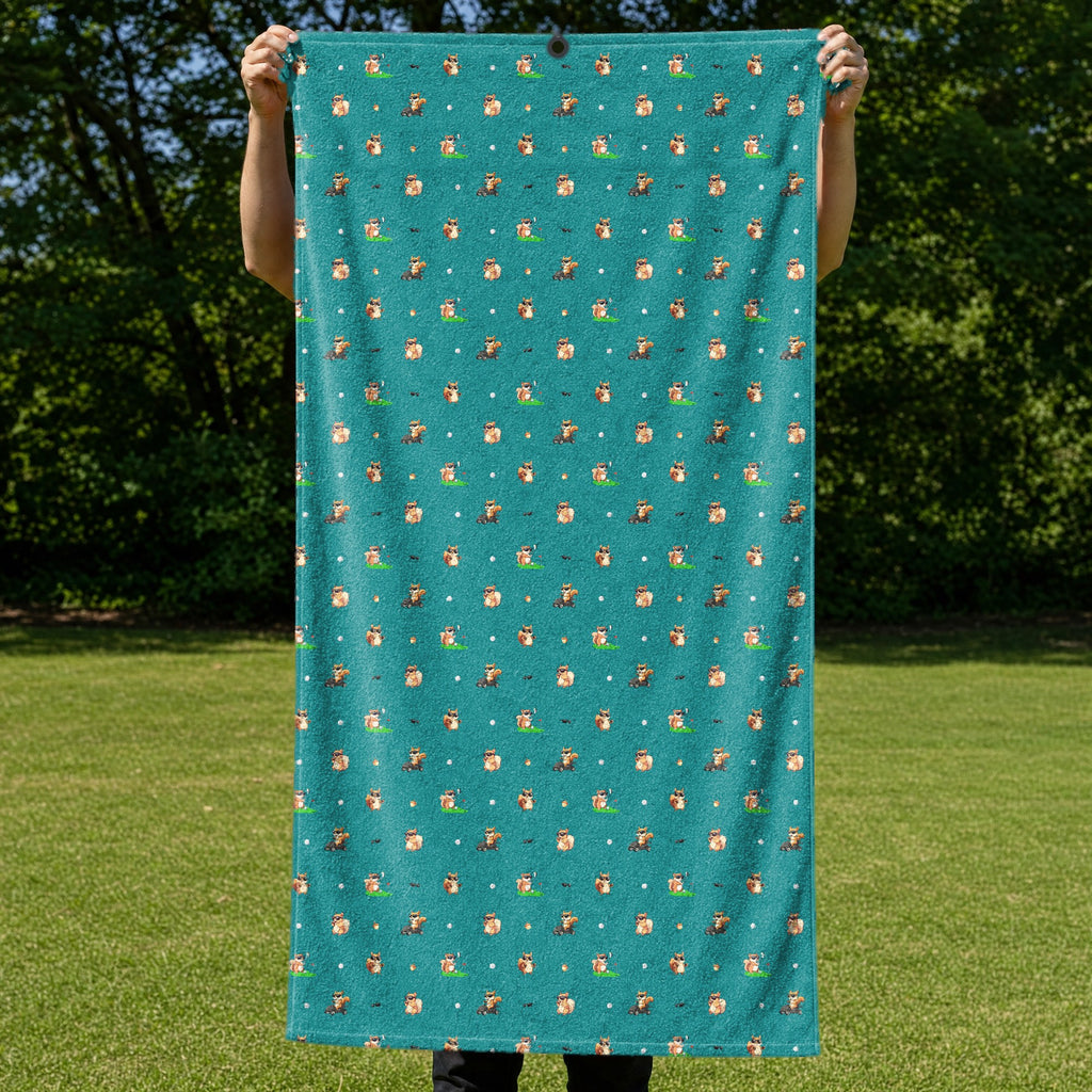 Squirrel Full-Size Towel & Car Seat Cover - Held Open