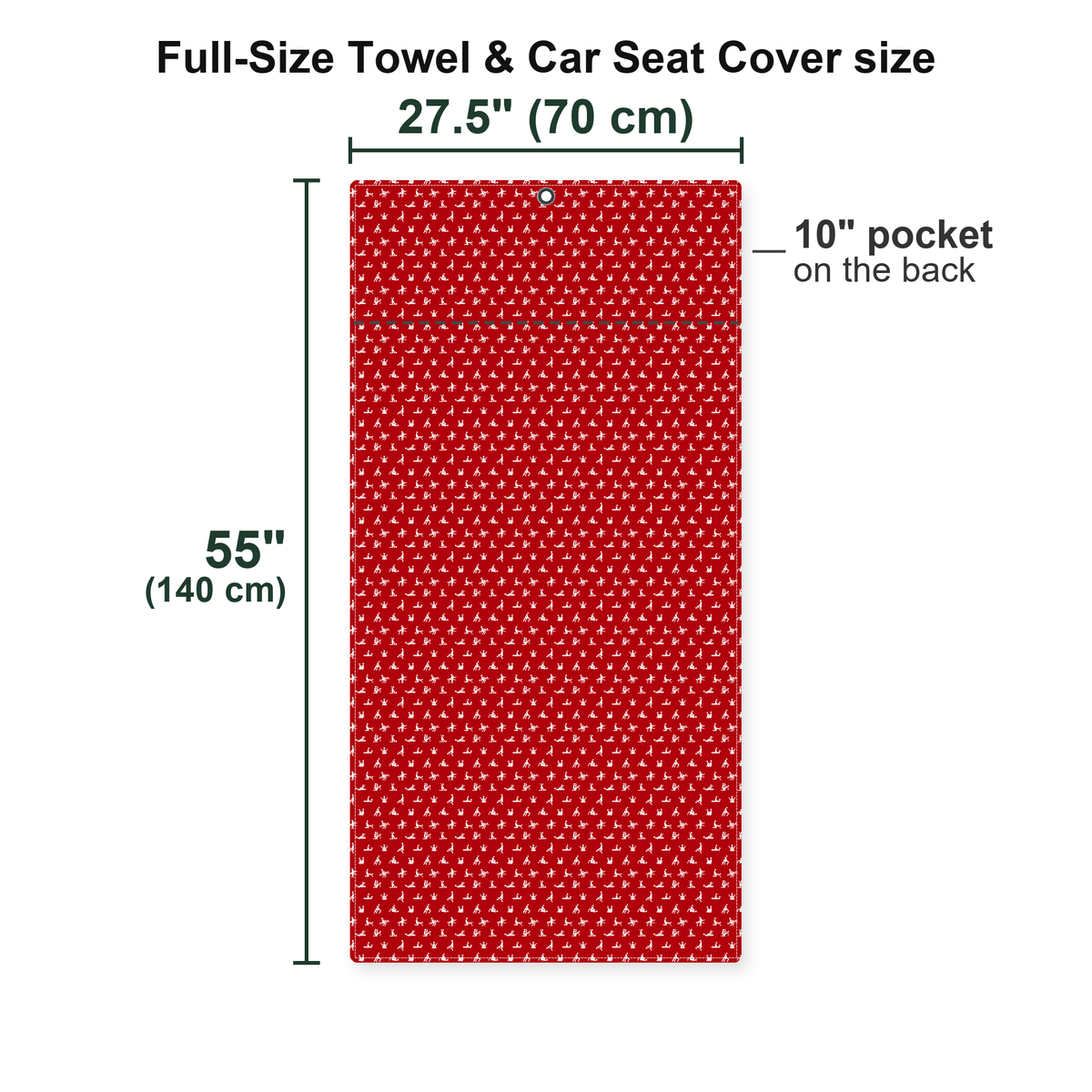 Stick Figure Full-Size Towel & Car Seat Cover - Size Chart
