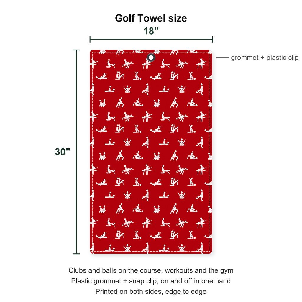 Stick Figure Golf Towel - Size Chart